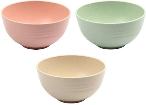 MOXWARE Colorful 800 ml BPA Free Plastic Bowl Set, Microwave Safe Bowl for Cereal, Salad, Rice, Soup, Pasta, Snack Serving Bowls | Dishwasher Safe - Multicolor - Image 1