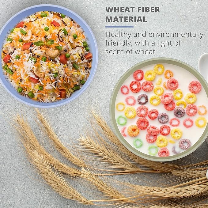 MOXWARE Colorful 800 ml BPA Free Plastic Bowl Set, Microwave Safe Bowl for Cereal, Salad, Rice, Soup, Pasta, Snack Serving Bowls | Dishwasher Safe - Multicolor - Image 2