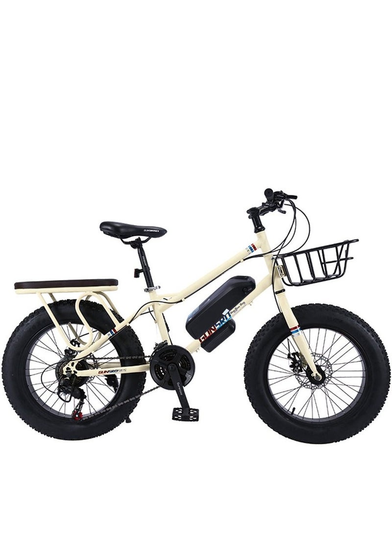 Crony 22 inch sand electric vehicle Outdoor desert riding electric bicycle | cream color  - Image 1