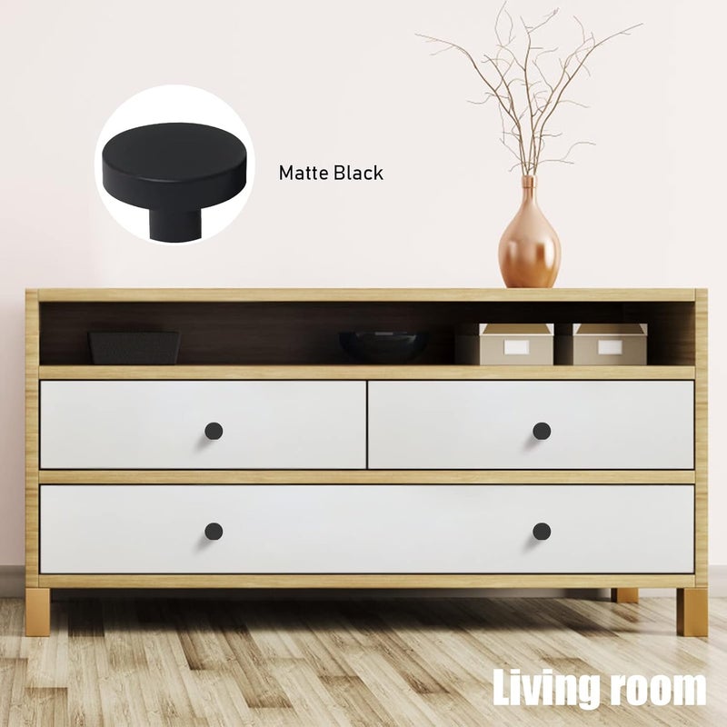 CHEF TIME 10 Packs Black Cylindrical Shape Cabinet Knobs Pull Hardware Handle,Minor Diameter Knobs for Cabinets and Drawers Pulls,Knob for Dresser Drawers,Bathroom Wardrobe Hardware - Image 4