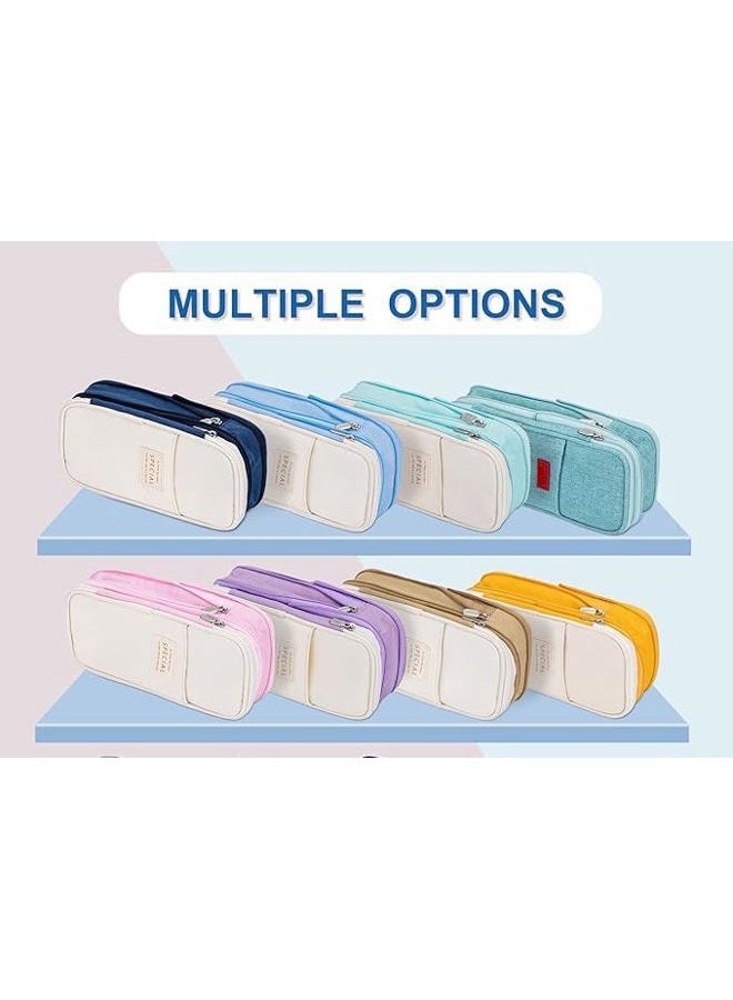ARNUIXTY Large Storage Pencil Case Pen Bag with Zipper Big Capacity Pouch Organizer for Office Travel Holder Box, Yellow, 8.66 x 4.13 x 2.56 inches (21.5 x 7 x 9 cm), Pen Case - Image 5