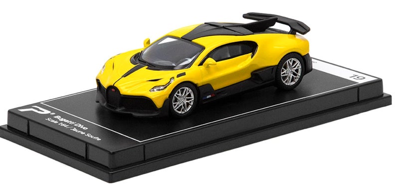 PosterCars 164 Scale Bugatti Divo Jaune Soufre Yellow Hypercar League Collection No19 - Image 2