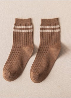 NIBEMINENT Pair of 5 Pure Cotton Breathable Sweat-absorbent Casual Socks Men's Double-needle Mid-calf for All Seasons Autumn and Winter Multicolor  - Image 5