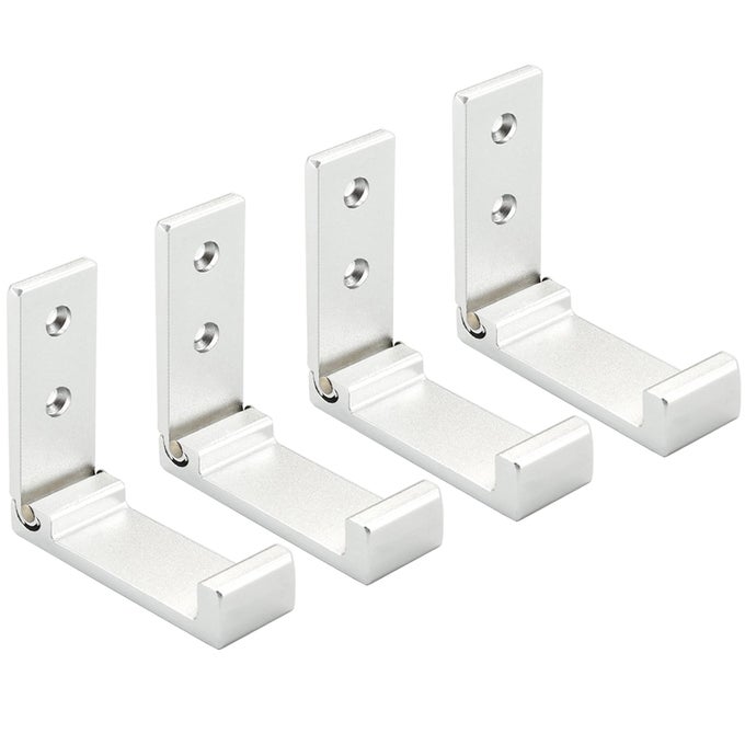 FOLDING COAT HOOKS WALL HOOKS FOR HANGING ALUMINUM ALLOY CLOTH HANGER COAT HANGER HEADPHONES HOLDER HEADSET WALL HANGER HOOK PACK OF 4 SILVER
