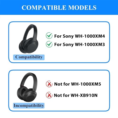 Adhiper 3Sets Silicone Sweat Case Cover for Sony WH-1000XM4 WH-1000XM3 Headphones, Silicone XM4 Earpad Cover/Ear Covers/Headband Cover Protector, Sweat Proof Soft Headphone Accessories (Off White) - Image 2
