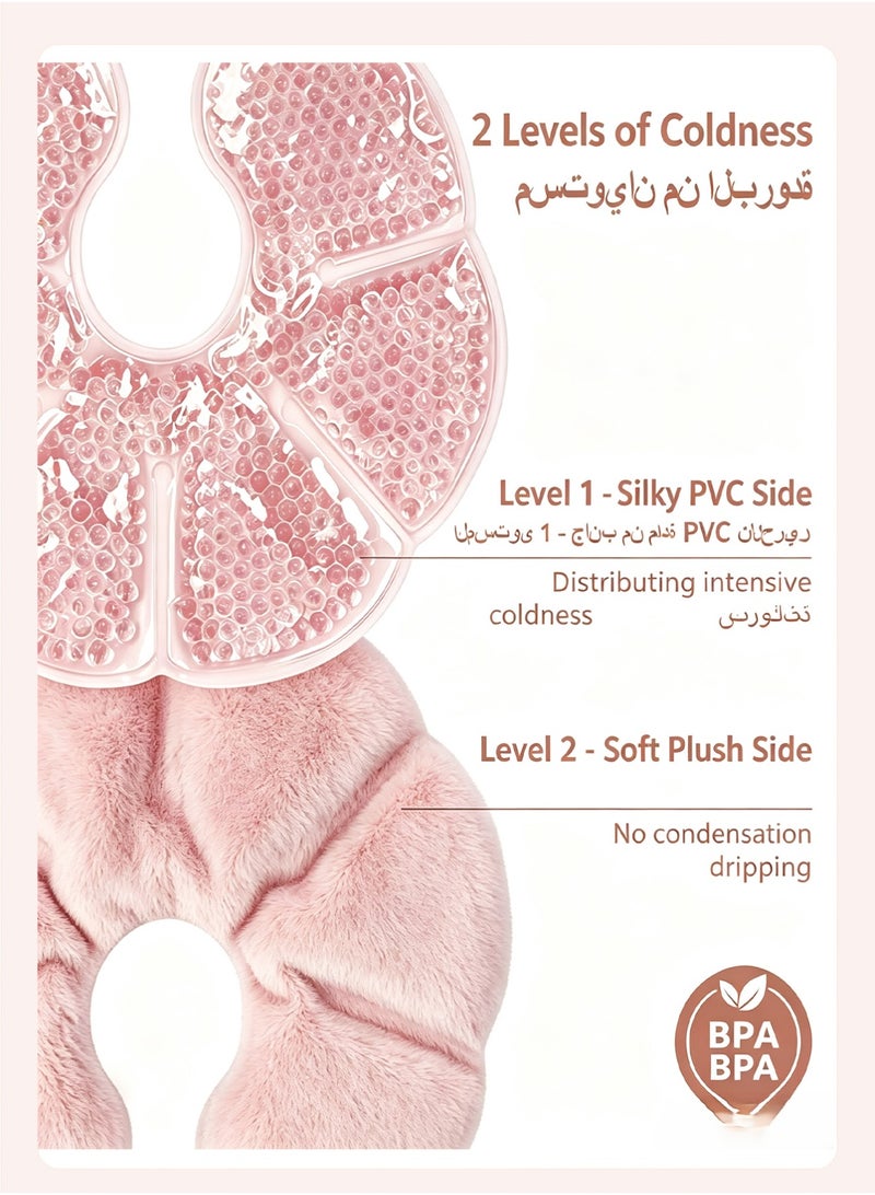 insular Breast Therapy Pads, 2-Pack Hot & Cold Gel Pads for Breastfeeding Relief, Reusable Nursing Ice Packs for Engorgement, Clogged Ducts & Milk Let-Down, Breast Pump Aid (Pink) - Image 2