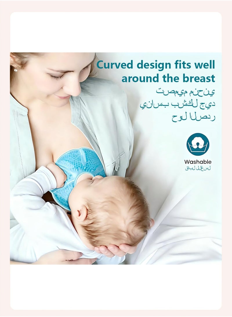 insular Breast Therapy Pads, 2-Pack Hot & Cold Gel Pads for Breastfeeding Relief, Reusable Nursing Ice Packs for Engorgement, Clogged Ducts & Milk Let-Down, Breast Pump Aid (Pink) - Image 5