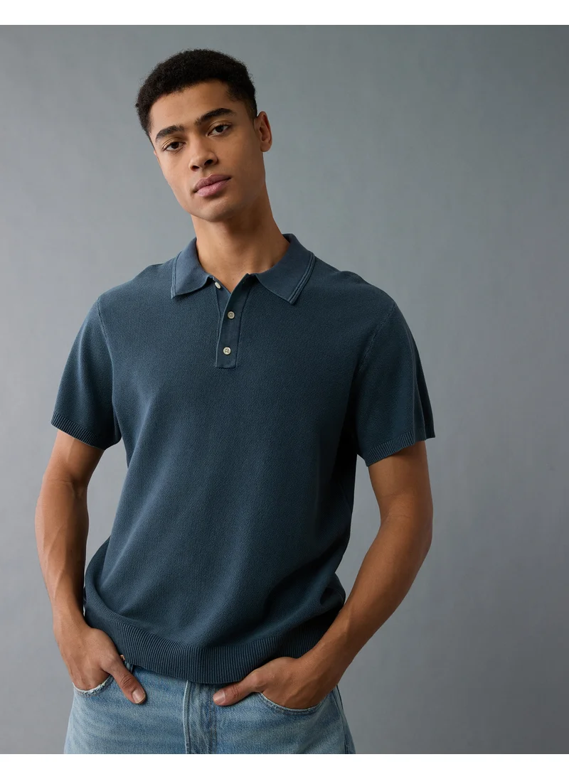 امريكان ايجل AE Washed Sweater Polo Shirt