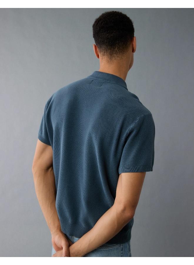 American Eagle AE Washed Sweater Polo Shirt  - Image 2