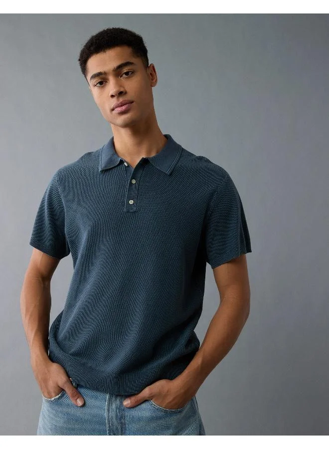 AE Washed Sweater Polo Shirt