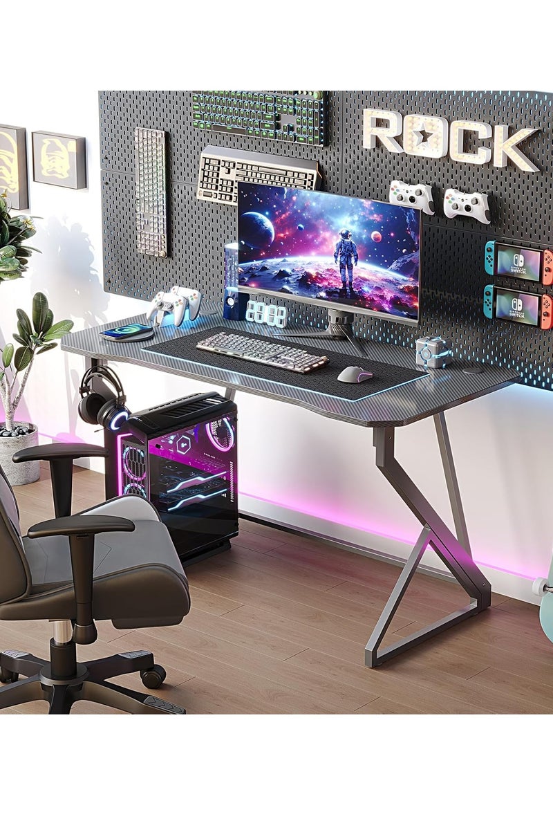 Arabest Ergonomic Gaming Desk 31.5 Inch,PC Gaming Table, K Shaped Gaming Computer Desk, Carbon Fiber Home Office Gamer Desk Black  - Image 4