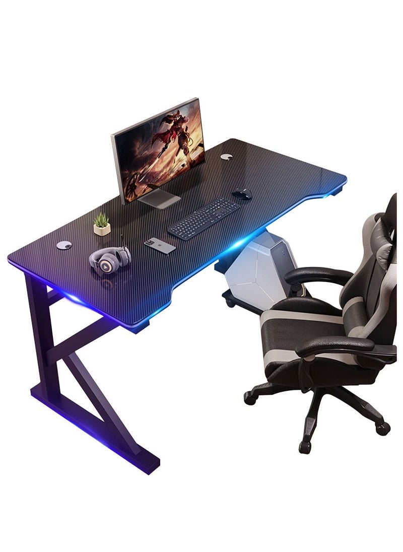 Arabest Ergonomic Gaming Desk 31.5 Inch,PC Gaming Table, K Shaped Gaming Computer Desk, Carbon Fiber Home Office Gamer Desk Black  - Image 1