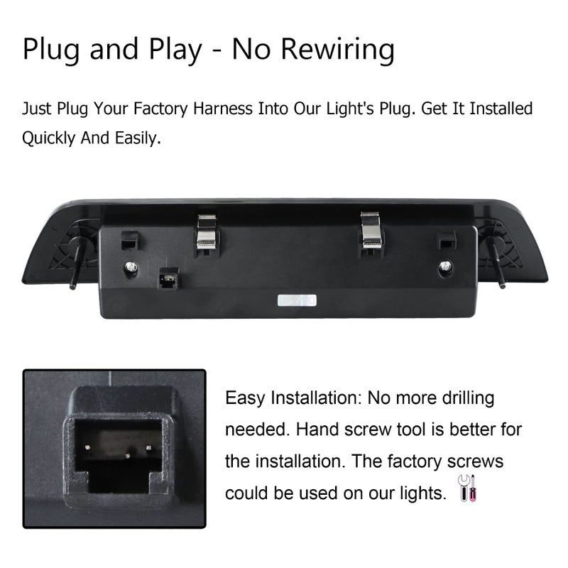 Tresound for Toyota Tacoma Crew Cab Pickup 2016-2023 3rd Third Brake Cargo LED Light High Mount Stop light - Image 4