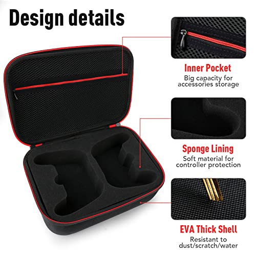 Younik Controller Carrying Travel Case, Protective Hard Case for 2 Universal Controllers, Compatible with P5, P4, X-box 1, Switch Pro, Black - Image 4