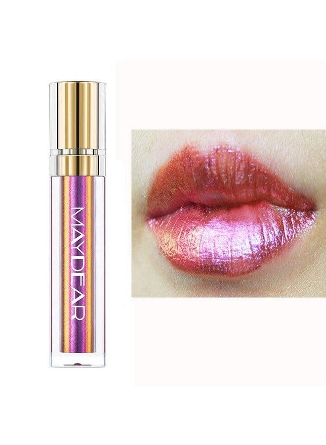 Maydear Chameleon Lipstick Long Lasting Waterproof Colourful Diamond Shimmer Lip Gloss For Women Girls Makeup Kit Fuchsia - Image 1