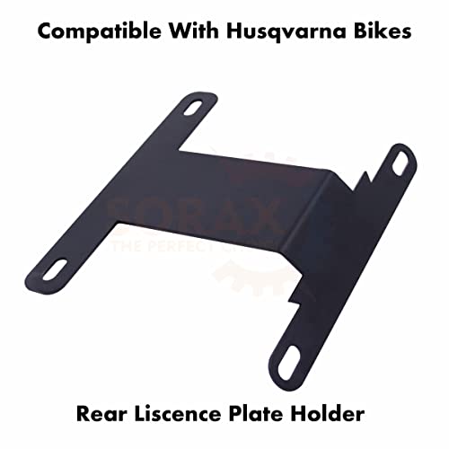 SORAX CNC Aluminium License Plate Holder Fender Eliminator Rear Tail Tidy Anti-Rust Material Compatible with Husqvarna Bike (Black) - Image 3