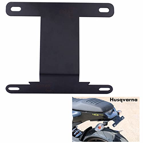 SORAX CNC Aluminium License Plate Holder Fender Eliminator Rear Tail Tidy Anti-Rust Material Compatible with Husqvarna Bike (Black) - Image 1