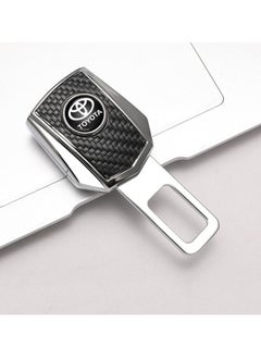 TOYOTA Universal Seat Belt Clip Buckle Alarm Stopper Clip With Carbon Fiber Pattern Premium Seat Belt Extender For Comfort And Safety Fits Most Vehicles 1 Piece  - Image 1
