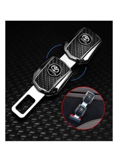 TOYOTA Universal Seat Belt Clip Buckle Alarm Stopper Clip With Carbon Fiber Pattern Premium Seat Belt Extender For Comfort And Safety Fits Most Vehicles 1 Piece  - Image 2