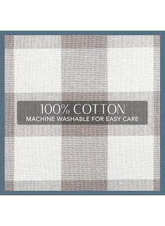 إيروريكس مجموعة رفوف المطبخ ذات النافذة المربعة من Home Fashions Farmhouse Living Buffalo Check مقاس 30 بوصة × 36 بوصة، مجموعة من قطعتين باللون الرمادي والأبيض  - Image 4