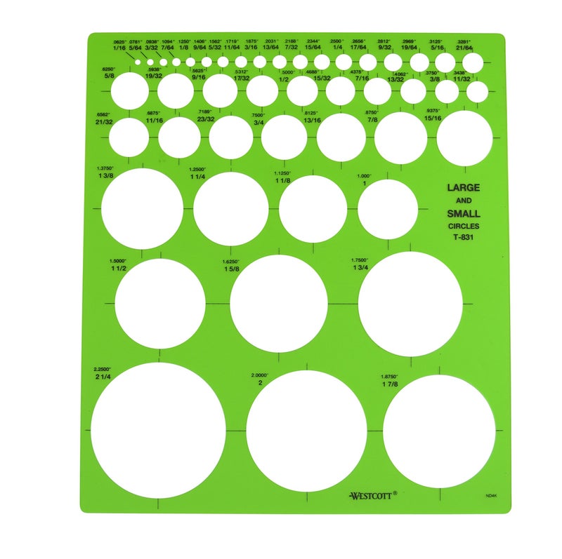 Westcott LetterCraft Large and Small Circles Template (T-831) - Image 1