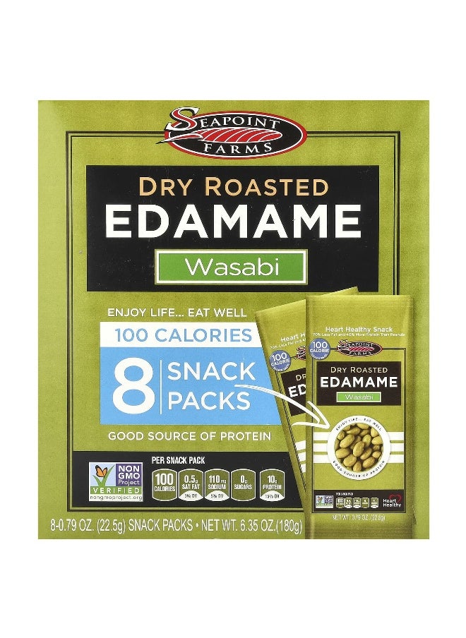 SEAPOINT FARMS Seapoint Farms, Dry Roasted Edamame, Wasabi, 8 Snack Packs, 0.79 oz (22.5 g) Each  - Image 1