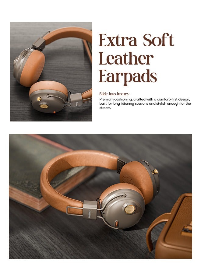 Faster S8 Rova Over Ear Headphones- Advanced ANC 5.3 Bluetooth Wireless Headphones 43H Playtime- 40mm Drivers Type-C Charging Hands Free Calls Deep Bass Lightweight Sports Gym Travel Work Home Office Cellphone PC - Black / Brown - Image 4