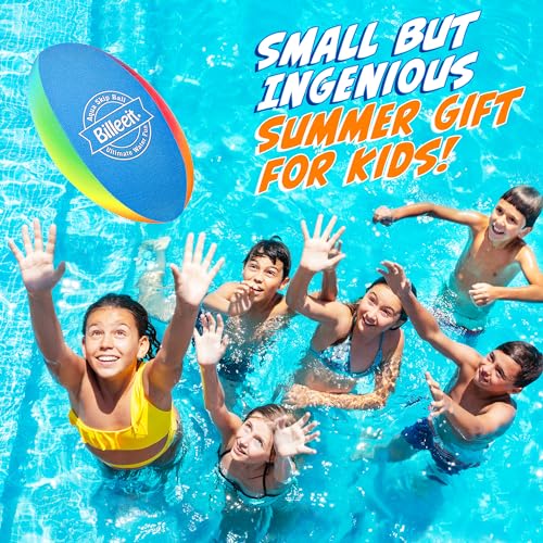 Billeeit Water Skipping Balls Set for Pool Play, Include 1 Rugby, 2 Balls and 2 Discs, Rainbow Color Splash Water Bouncing Balls, Fun Beach Toys & Games for Kids 3+ 4-8-12 and Adults - Image 5