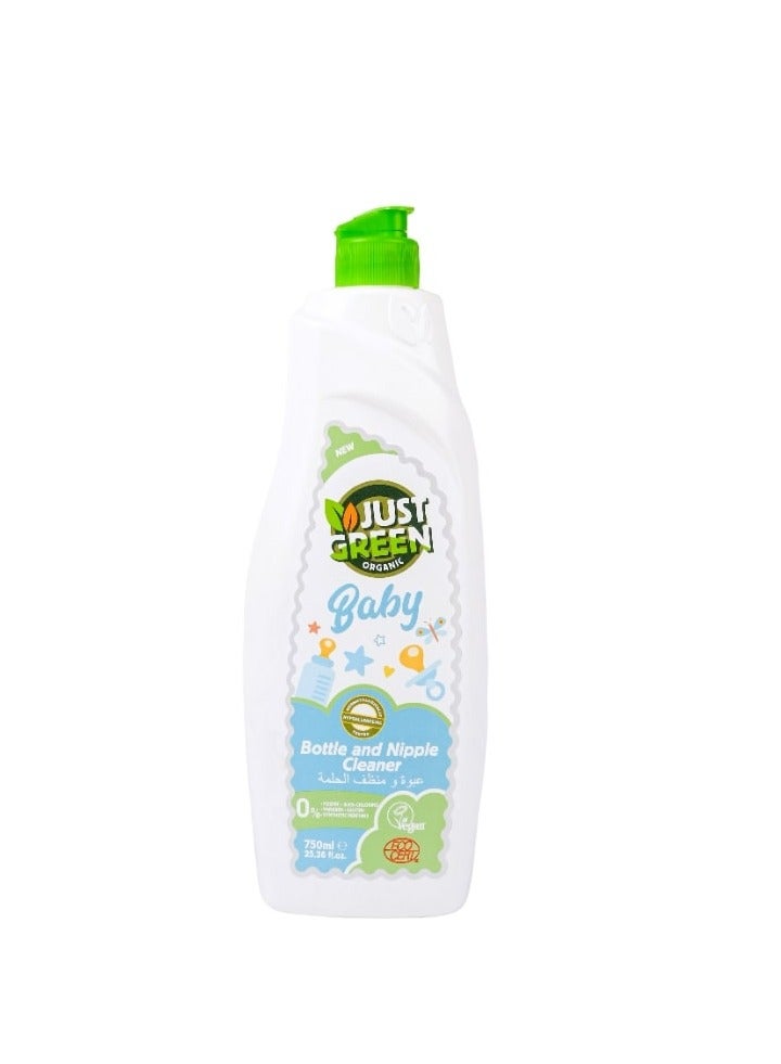 Just Green Organic منظف زجاجة وحلمة الأطفال العضوي الأخضر 750 مل - Image 1