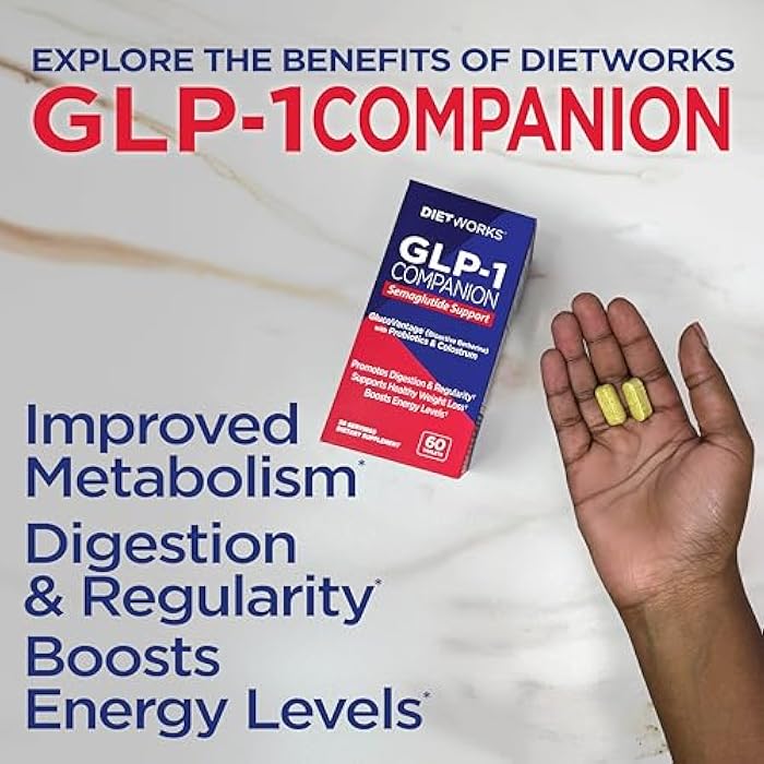 DietWorks GLP-1 Companion, Semaglutide Support, Promotes Digestion and Regularity, Boosts Energy Levels, 60 Tablets - Image 4