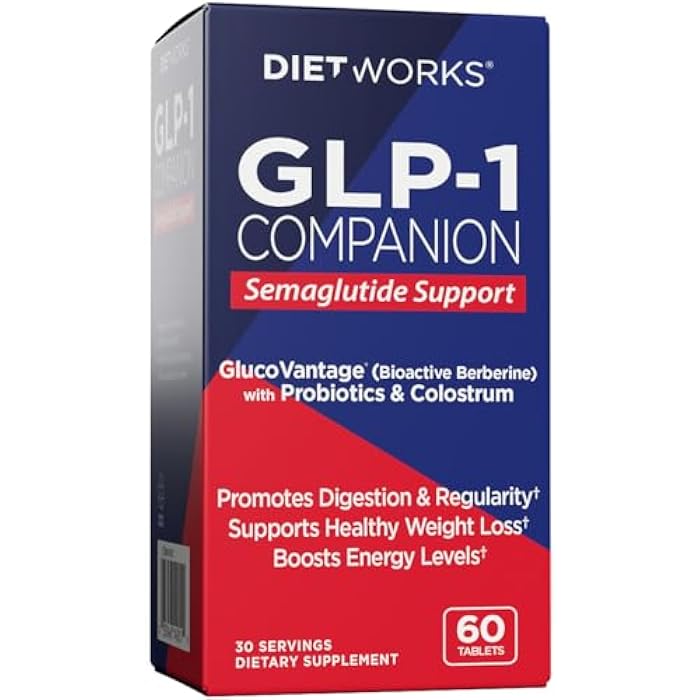 DietWorks GLP-1 Companion, Semaglutide Support, Promotes Digestion and Regularity, Boosts Energy Levels, 60 Tablets - Image 1