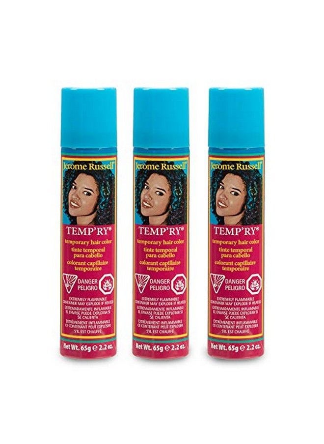 Jerome Russell - Temp'Ry Sprayon Blue Hair Color 2.2Oz X 3 Pack - Image 1