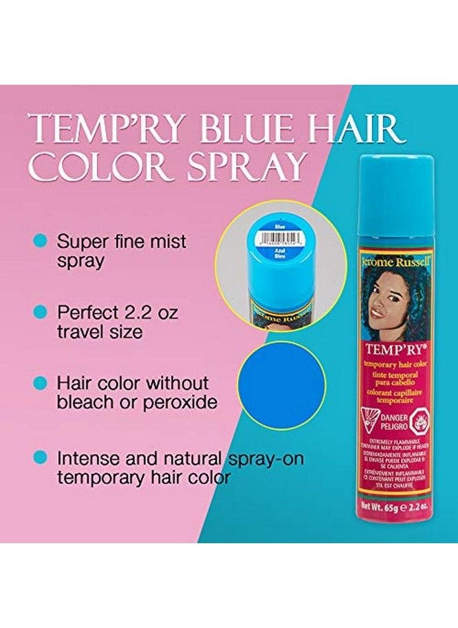 Jerome Russell - Temp'Ry Sprayon Blue Hair Color 2.2Oz X 3 Pack - Image 1