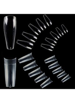 MPNETDEAL 1000Pcs Clear False Nails Extension Tips Half Cover 500Pcs Full Cover 500Pcs Coffin Shape Acrylic Nail Tips  - Image 2