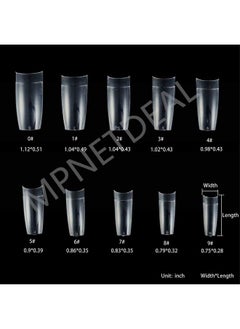 MPNETDEAL 1000Pcs Clear False Nails Extension Tips Half Cover 500Pcs Full Cover 500Pcs Coffin Shape Acrylic Nail Tips  - Image 4
