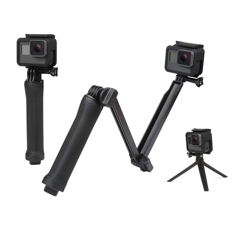 Sounce 3-Way Monopod Grip Tripod Foldable Selfie Stick, Stabilizer Mount Holder for GoPro Hero 7/6/5, SJCAM SJ6, SJ7, SJ5000, Yi and All Action Cameras - Image 1