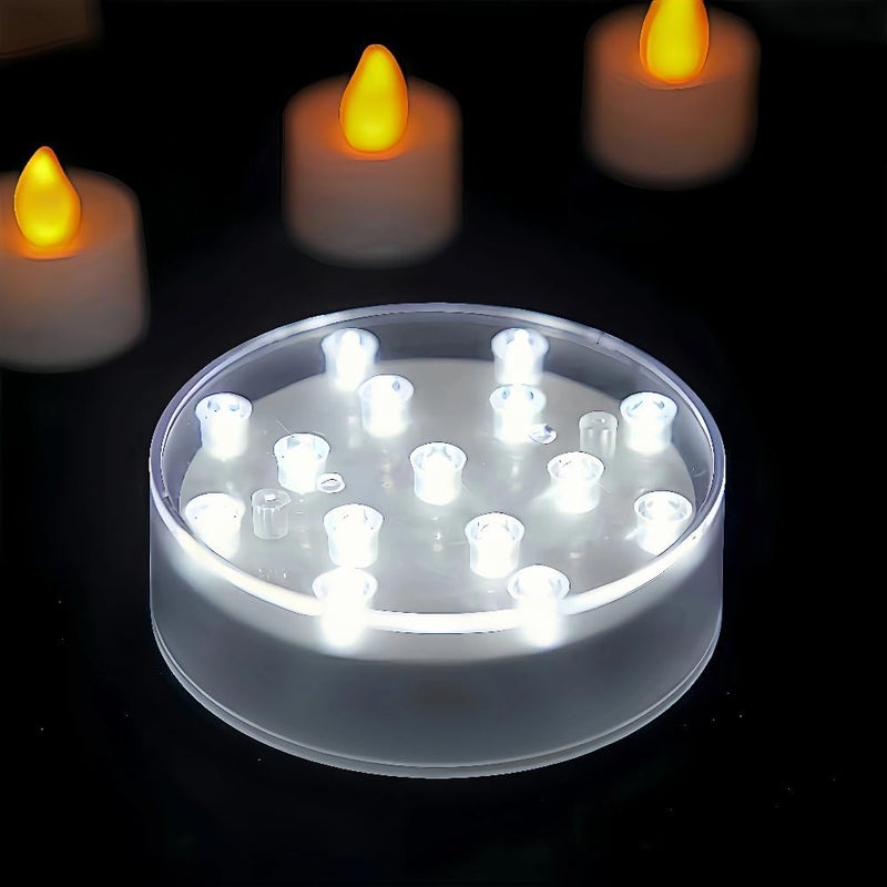 Simplelight4you Store Simplelight 4 Inch Round LED Light Base- Perfect for Glass Art, Ideal Led Display for Vases, Centerpieces (4inch LED Vase Base Light, White) - Image 2