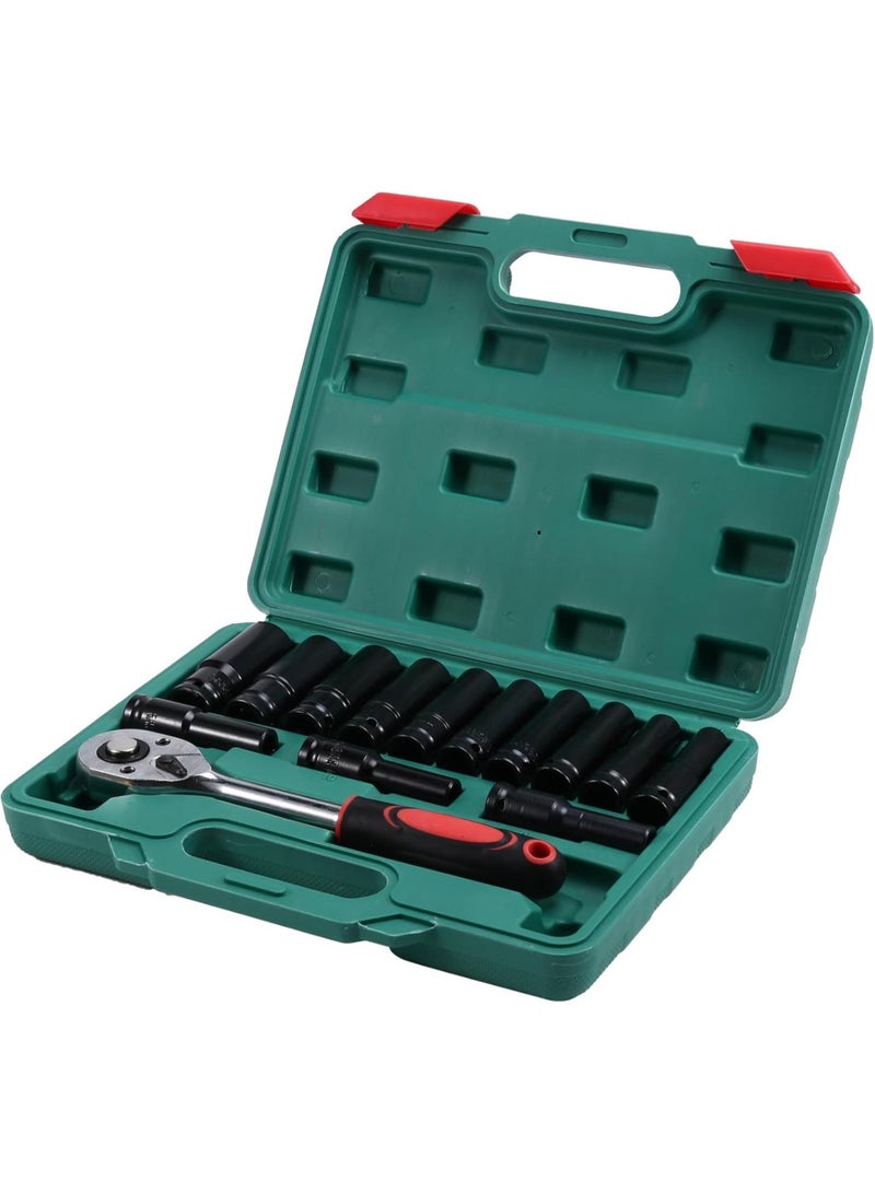 GGOOT Extender Ratchet Torque Socket Hexagonal Extension Sleeve Auto Repair Hardware Toolbox Socket Wrench Set  - Image 1