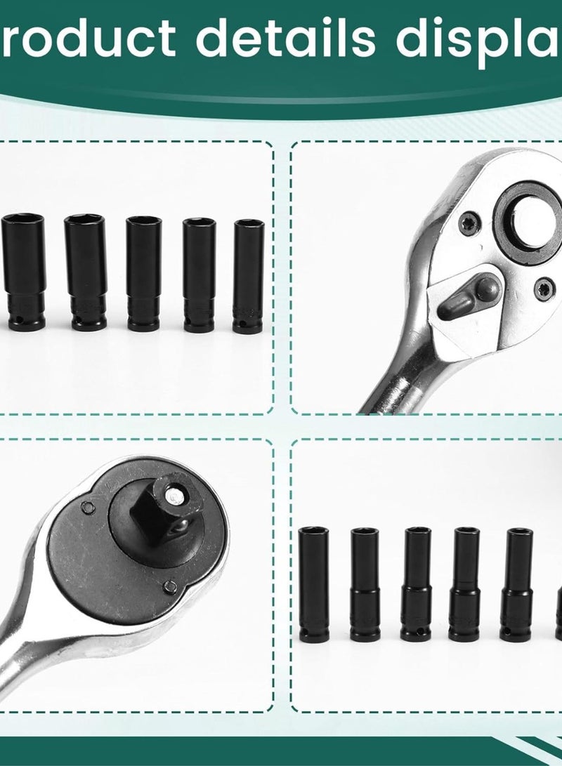 GGOOT Extender Ratchet Torque Socket Hexagonal Extension Sleeve Auto Repair Hardware Toolbox Socket Wrench Set  - Image 5