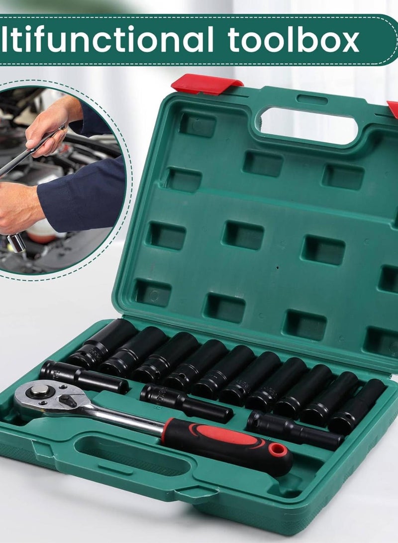 GGOOT Extender Ratchet Torque Socket Hexagonal Extension Sleeve Auto Repair Hardware Toolbox Socket Wrench Set  - Image 3