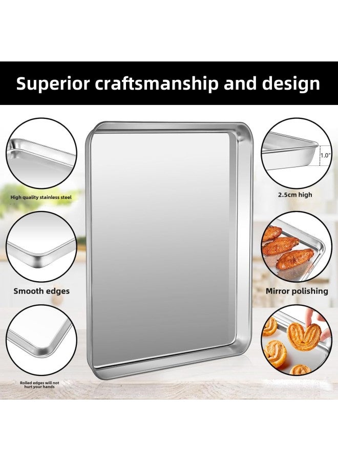 Square Flat Bottom Stainless Steel Grilled Fish Plate Rectangular Household Multi-Size Baking Plate Pizza Plate Set Of 3-Specifications:3-piece Set 23+31+40cm (boxed)-Color:304 Material