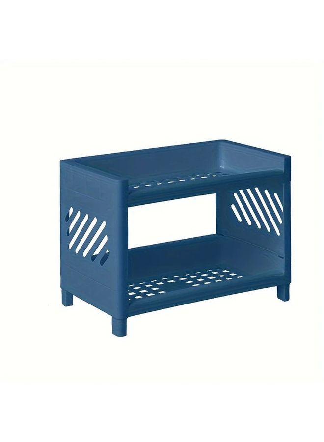 White Desktop Double Layer Cosmetic Storage Rack For Kitchen Dining Table Organizer - Image 5