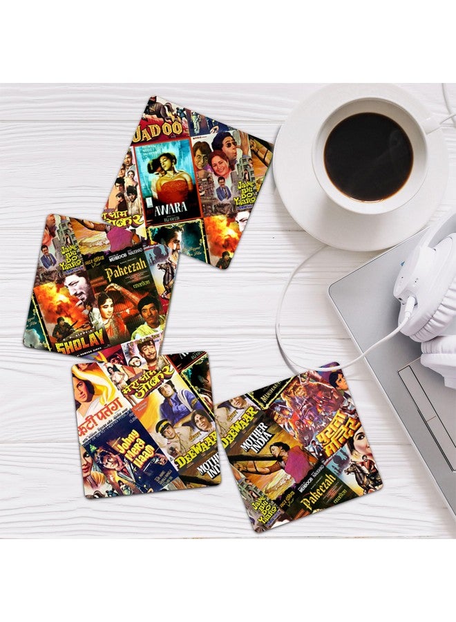 exciting Lives - Bollywood Coasters - Classic Indian Hindi Movies Coasters - Set of 4, for Christmas Day. - Image 1