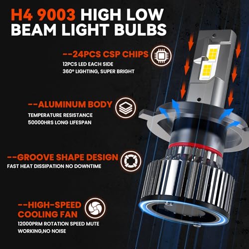 YCLL Compatible with Hon-da CR-V CRV 2007 2008 2009 2010 2011 2012 2013 2014 LED Combo Pack,6500K,500% Brightness,70W,4 Pack - Image 3