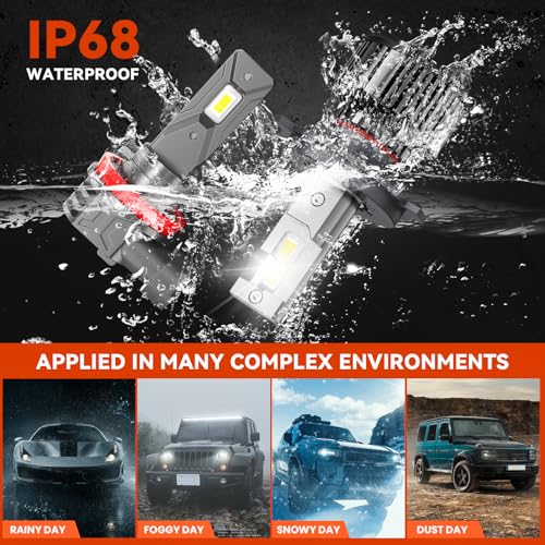 YCLL Compatible with Hon-da CR-V CRV 2007 2008 2009 2010 2011 2012 2013 2014 LED Combo Pack,6500K,500% Brightness,70W,4 Pack - Image 5