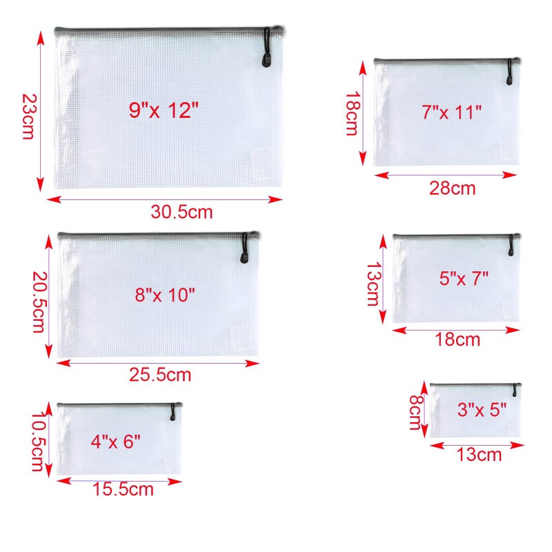 Oaimyy-24PCS-4 x 6" inches-Mesh Zipper Pouch, Plastic Zip File Folders Puzzle Bags for Organizing,Office Supplies,Travel,Home Storage-Multicolor - Image 2