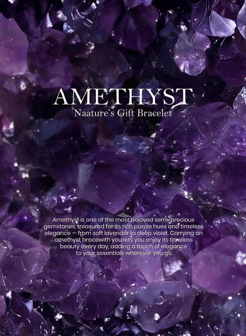 British Fossils سوار حبل هدية الطبيعة بالأميثيست