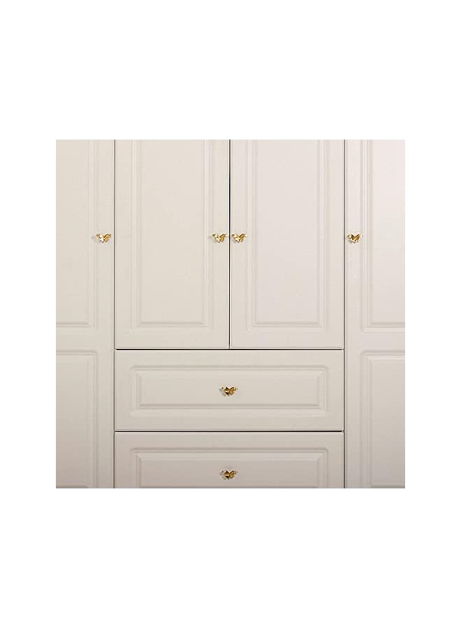 S-TOP 2 Pack Gold Cabinet Knobs,Brass Hardware for Dresser Drawer,Butterfly Designed Knobs and Pulls - Image 3