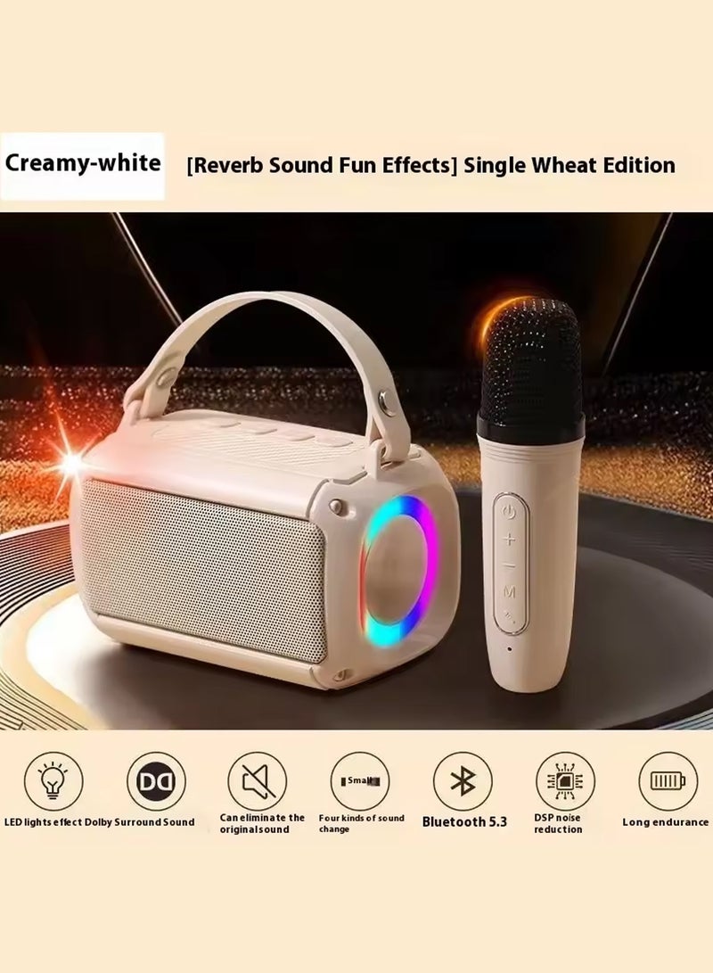 Wireless Microphone Karaoke Bluetooth – Dual Wireless Mics with DSP Noise Reduction, LED Light Speaker, 1200mAh Long Battery, Mini Portable Mic for Kids  Adults, Supports TF Card/USB/AUX – for Home, Parties, Travel (Pink, 2 Microphones) - Image 4