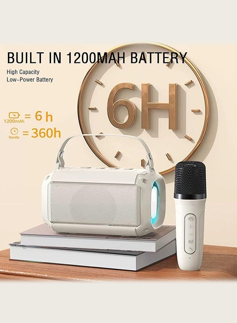 Wireless Microphone Karaoke Bluetooth – Dual Wireless Mics with DSP Noise Reduction, LED Light Speaker, 1200mAh Long Battery, Mini Portable Mic for Kids  Adults, Supports TF Card/USB/AUX – for Home, Parties, Travel (Pink, 2 Microphones) - Image 5